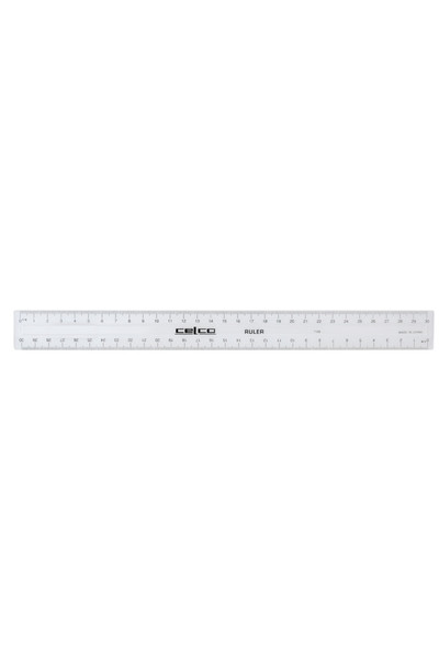 Celco School Ruler - 30cm: Clear Plastic (Box of 25)