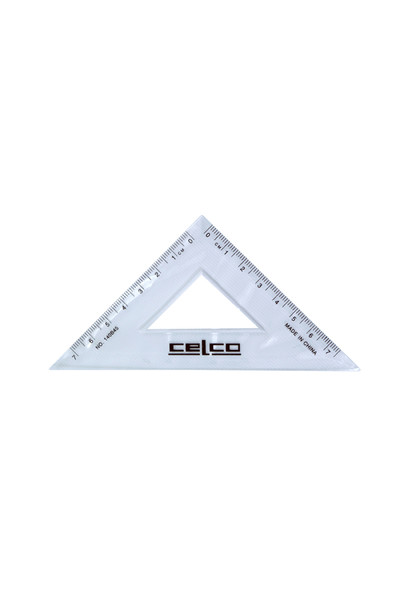 Celco Set Square - 140mm: 45 Degree Clear (Box of 36)