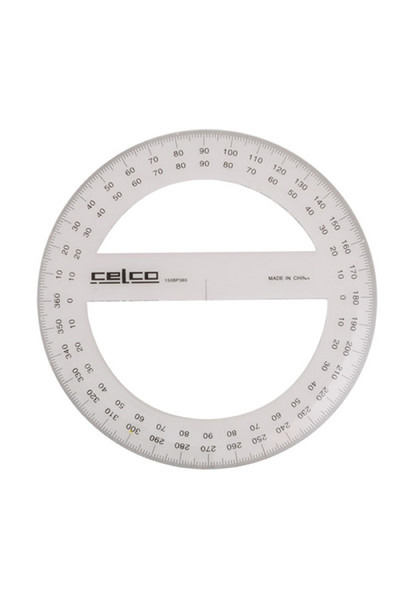 Celco Protractor - 15cm (360 Deg): Full Circle Clear (Box of 36)