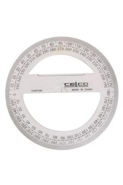 Celco Protractor - 10cm (360 Deg): Full Circle Clear (Box of 36)