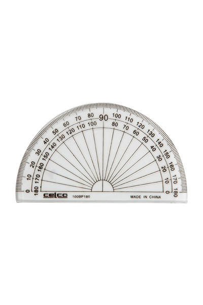 Celco Protractor - 10cm (180 Deg): Half Circle Clear (Box of 50)