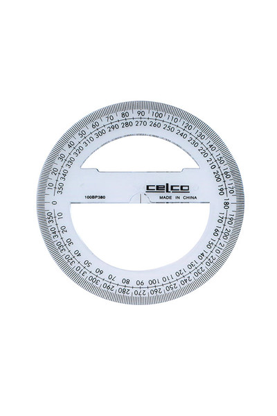 Celco Protractor - 10cm (360 Deg): Full Circle Clear (Box of 50)