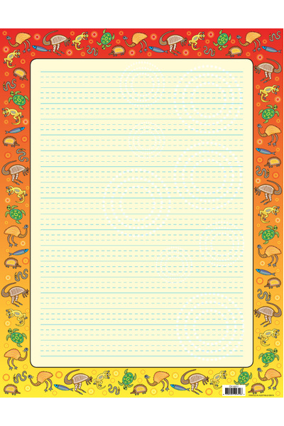 Australian Animals Border Chart with Text Lines