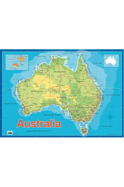 Map of Australia - Detailed (Centre-Folded) A1 Chart (Previous Design)