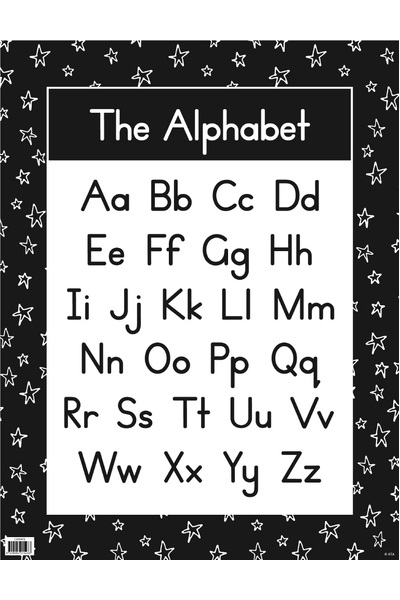 Black & White - Alphabet Chart (Print Font)