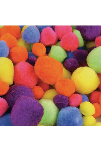 Pom Poms - Neon Colours: Assorted (Pack of 150)