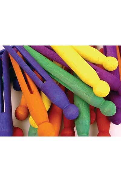 Dolly Pegs: Multi Coloured (10cm) - Pack of 24