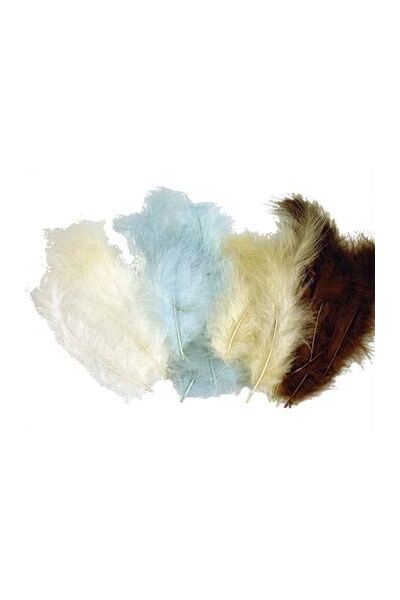 Feathers Natural Coloured - Pack of 50