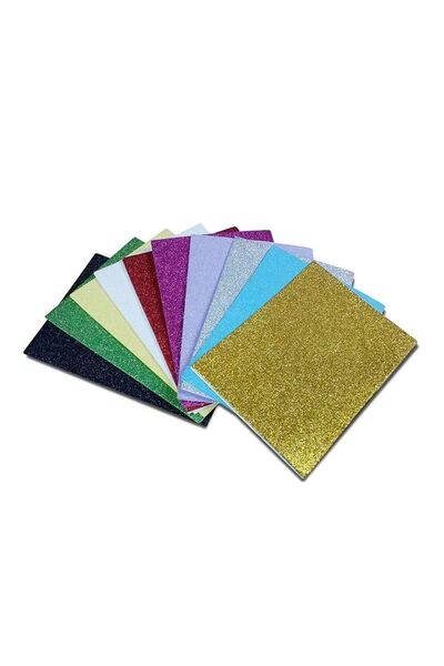 Peel & Stick Glitter Foam Sheets - Pack of 10 (Assorted)