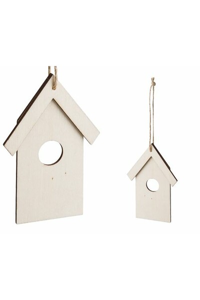Wooden Birdhouses (Flat) - Pack of 10