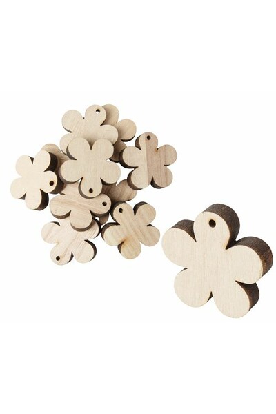 Wooden Flowers - Pack of 12