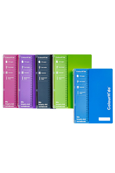 Colourhide Notebook - A4 (Assorted): 120 Pages - Single