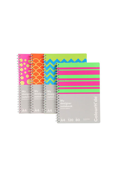 Colourhide Notebook - A4 Designer (Green Stripes): 120 Pages