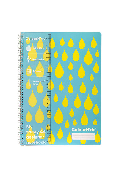 Colourhide Notebook - A4 Designer (Yellow Chevron): 120 Pages