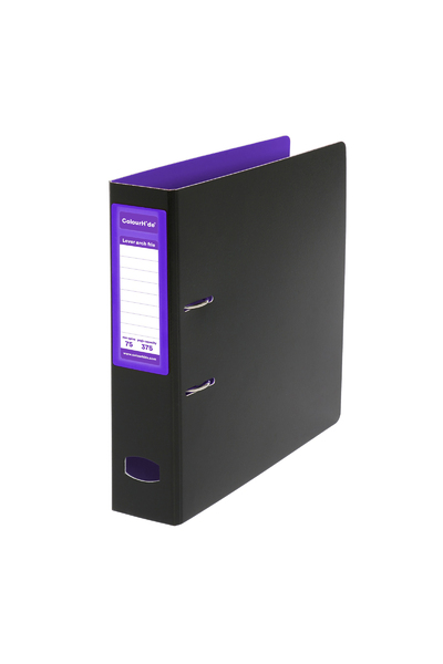 Colourhide Mighty Lever Arch - A4 File (Black/Purple)