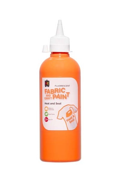 Fluorescent Fabric And Craft Paint 500mL - Orange