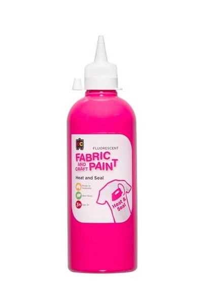 Fluorescent Fabric And Craft Paint 500mL - Pink