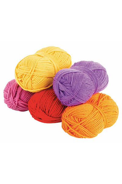 Acrylic Wool - Warm Colours (Assorted Pack Of 5)