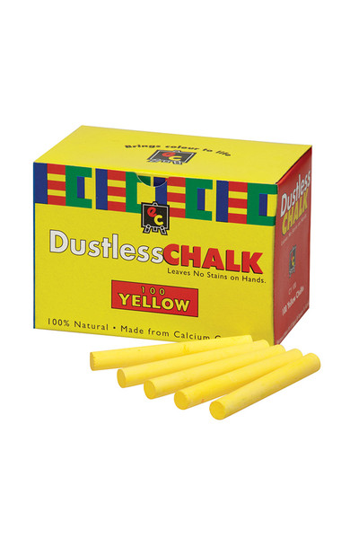 Chalk Dustless Yellow 100 Pieces