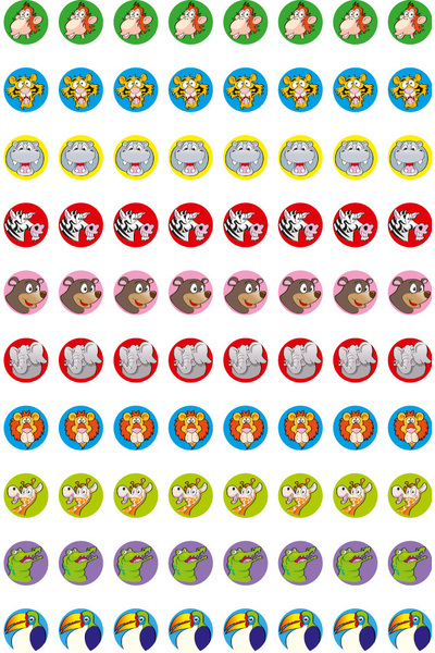 Dynamic Dots Zoo Stickers (Previous Design)