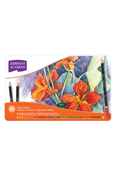 Derwent Academy Coloured Pencils (Tin of 36)