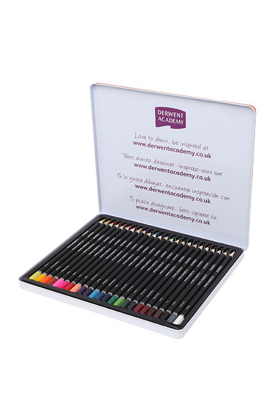 Derwent Academy Coloured Pencils (Tin of 24)