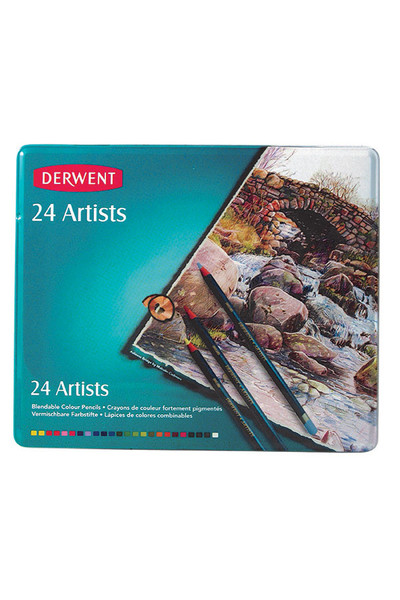 Derwent Coloured Pencils - Artists: Tin of 24 (Box of 3)