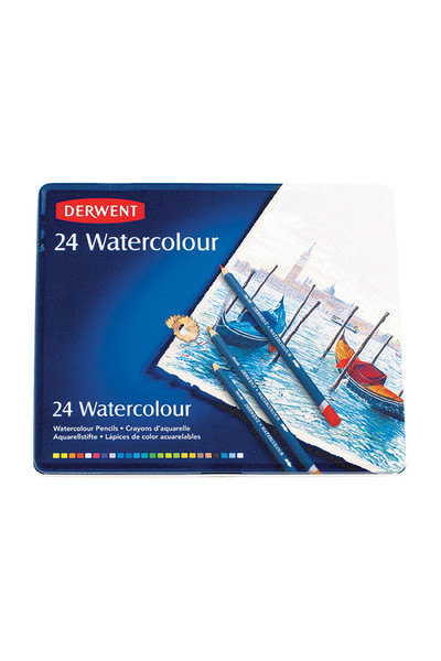 Derwent Coloured Pencils - Watercolour Tin of 24 (Single Tin)