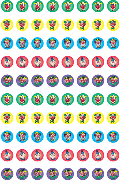 Dynamic Glitz Clown Glitter Stickers
