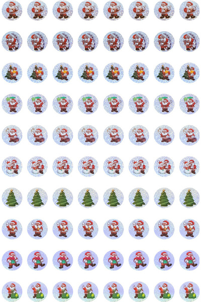 Dynamic Glitz Christmas Santas Stickers