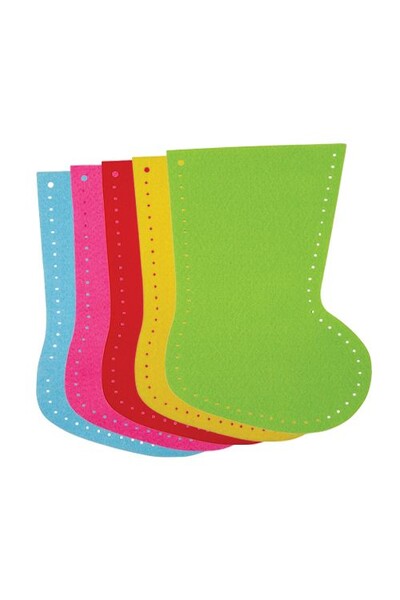 Felt Stockings - Assorted: 14 x 20cm (Pack of 20)