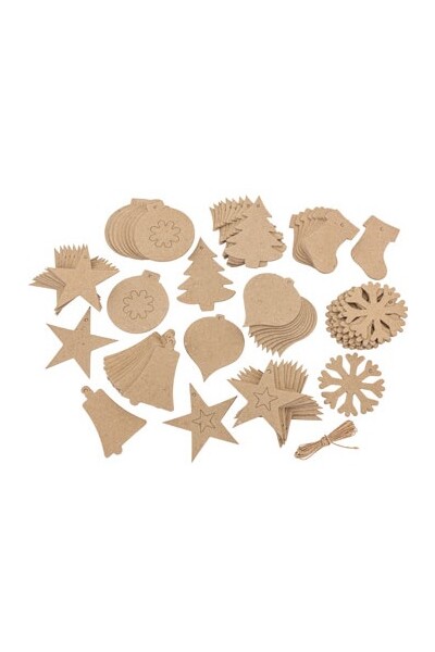 Papier Mache Christmas Ornaments (Pack of 80)