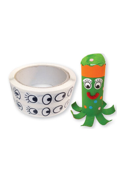 Adhesive Eyes - Black and White (Roll of 2000)