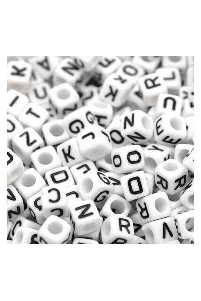 Alphabet Beads - Coloured Cube 8mm (Tub of 1000)