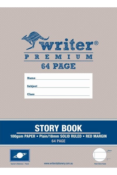 Writer Premium Story Book 18mm Solid Ruled (64PG)
