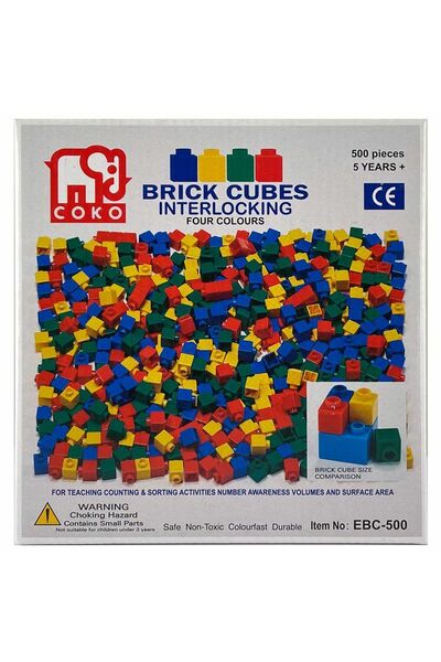 COKO - Cube Bricks (4 Assorted Colours) 500 pc set
