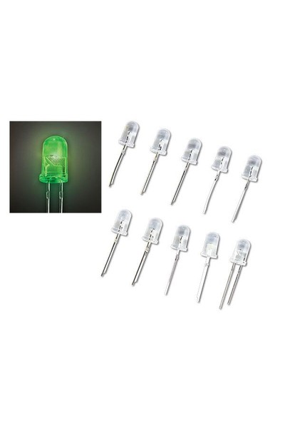 LED Flashing Light: 0.5cm Green - Pack of 10