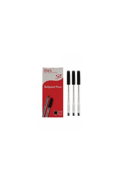 Pen 1.0mm Ballpoint Medium: Black (Box of 12)