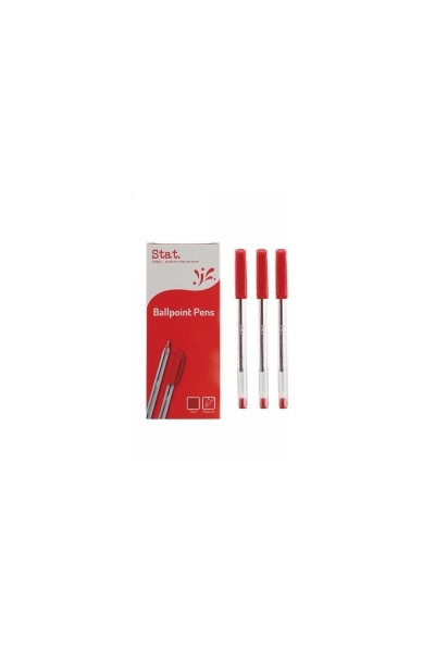 Pen 1.0mm Ballpoint Medium: Red (Box of 12)