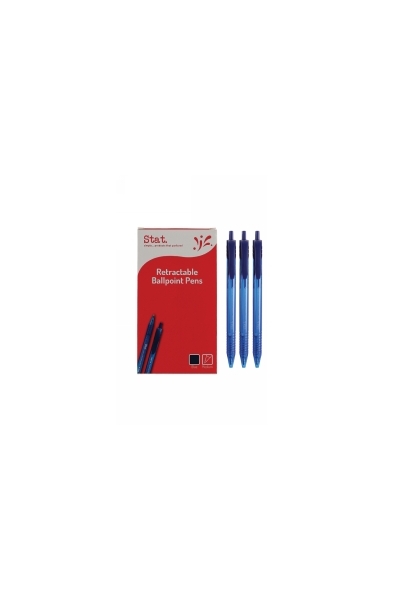 Stat 1.0mm Ballpoint Retractable Medium: Blue (Box of 12)
