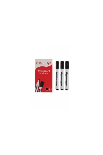 Stat Whiteboard Marker - 2.0mm Bullet Nib: Black (Box of 12)