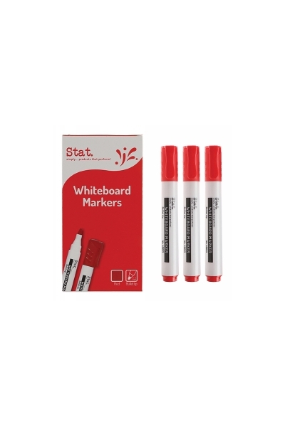 Stat Whiteboard Marker - 2.0mm Bullet Nib: Red (Box of 12)