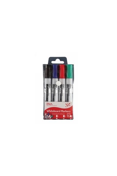 Stat Whiteboard Marker - 2.0mm Bullet Nib: Assorted (Pack of 4)