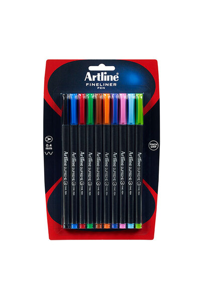 Artline Supreme - 0.4mm Fineliner Pen: Assorted (Pack of 10)
