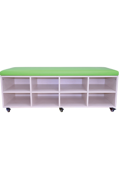 8 Bay Mobile Storage Trolley with Seat