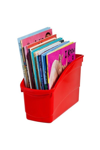 Plastic Book Tub - Primary Red