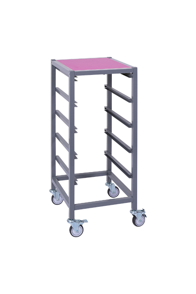 Single Tote Tray Trolley Frame (Magenta/ Lime Green Top)