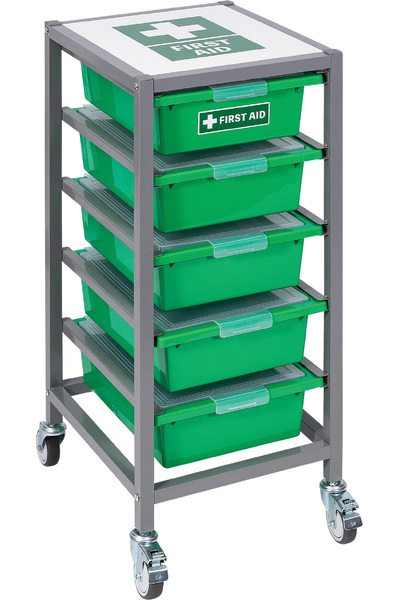 First Aid Tote Tray Trolley (Standard Combination)