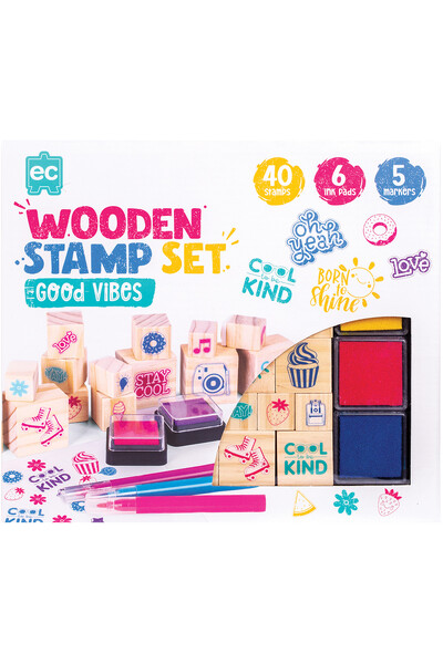 EC Wooden Stamp Set (51 Pieces) - Good Vibes!
