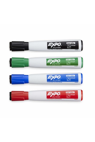 Expo Whiteboard Markers - Chisel Tip Business: Assorted (Pack of 4)
